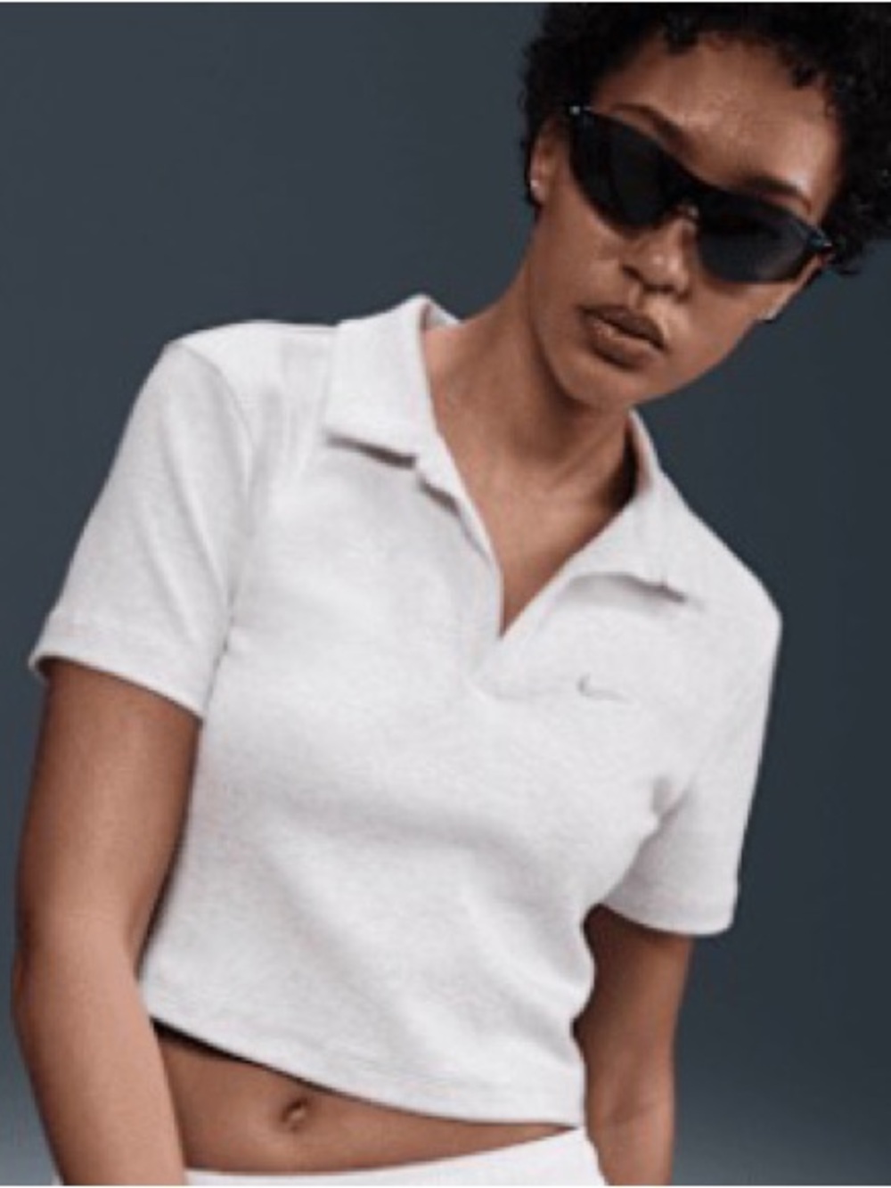 Nike Women's Light Blue Cropped Polo Top for tennis pickleball or fashion size S